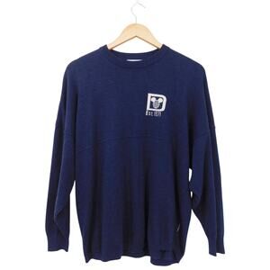 Disney Walt Disney World Navy Blue Knit Sweatshirt Sweater Spirit Jersey Size XS